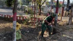 Sinergi Tanpa Batas, Babinsa Koramil 05/Ulaweng Kodim 1407/Bone Kawal Kebersihan Lingkungan Pemerintahan