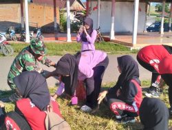 Optimalkan Fasilitas Publik, Koramil 1407-19/Kahu Kodim Bone Gelar Kerja Bakti Di Lapangan Sepak Bola Palattae