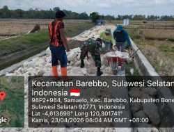 Akselerasi Ekonomi Desa, Babinsa Kodim Bone Koramil 1407-11/Barebbo Jaga Kawal Penimbunan Jalan Tani Di Paroto