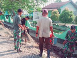 Cermin Kedisiplinan, Prajurit Koramil 19/Kahu Kodim 1407/Bone Kompak Benahi Markas Agar Tetap Asri