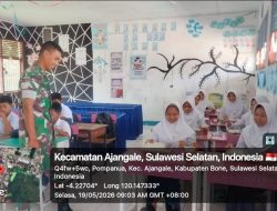 Sukseskan Program Nasional, Babinsa Koramil 01/Ajangale Kodim 1407/Bone Pastikan Gizi Pelajar Pompanua Terpenuhi
