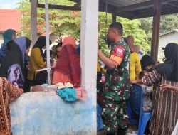 Sinergi Cegah Stunting, Babinsa Koramil 15/Mare Kodim 1407/Bone Dampingi Kegiatan Posyandu Di Desa Lappa Upang