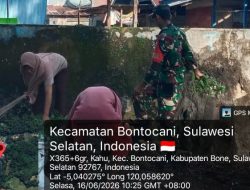 Wujudkan Pasar Bersih Dan Nyaman, Babinsa Bontocani Kodim 1407/Bone Bahu-Membahu Bersama Pedagang Dan Warga