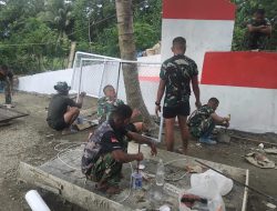 Jembatan Perintis Garuda Tahap III Makin Cantik, Personel Koramil Jajaran Kodim Bone Rampungkan Tahap Akhir