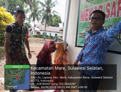 Babinsa Koramil 1407-15/Mare Kodim Bone Turut Kontrol Kesehatan Balita Dan Ibu Hamil Di Posyandu Lapasa