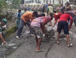 Semangat Gotong Royong, Babinsa Koramil Lamuru Kodim 1407/Bone Dukung Pembangunan Jalan Desa