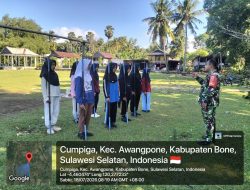 Babinsa Koramil 1407-06/Awangpone Latih Pramuka Siswa SMPN 3, Tanamkan Jiwa Disiplin Dan Kepemimpinan