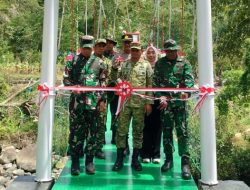 Kolaborasi TNI Dan Pemda, Jembatan Gantung Hasil TMMD Ke 129 Di Resmikan