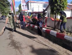 Peduli Kebersihan Lingkungan, Babinsa Koramil 1407-09/Lapri Dan Warga Gelar Gotong Royong