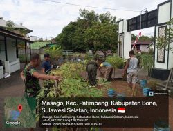Anggota Koramil Mare Kodim 1407/Bone Laksanakan Pembersihan Pangkalan