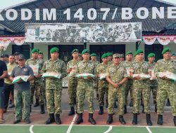 Jumat Berkah Kodim 1407/Bone, Ratusan Kilogram Beras Di Salurkan Untuk Jajaran