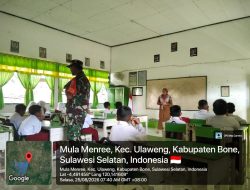 Babinsa Koramil Ulaweng Kodim 1407/Bone Hadir Di Sekolah, Tanamkan Semangat Nasionalisme Kepada Pelajar