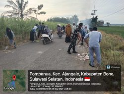 Babinsa Koramil Ajangale Kodim 1407/Bone Tumbuhkan Kepedulian Lingkungan Melalui Kerja Bakti Bersama Pelajar