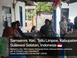 Melalui Komsos, Babinsa Lamuru Kodim 1407/Bone Perkuat Silaturahmi & Sinergi Bersama Warga Desa Samenre