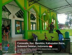 Jaga Kebersihan Dan Kenyamanan Tempat Ibadah, Babinsa Barebbo Bersama Warga Laksanakan Karya Bakti di Masjid Nurul Irsyad