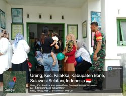 Dukung Terwujudnya Masyarakat Sehat, Babinsa Palakka Kodim Bone Turun Langsung Dampingi Posyandu Di Desa Ureng