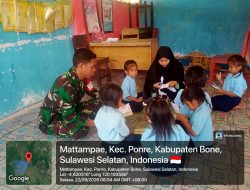 Babinsa Koramil Ponre Kodim 1407/Bone Hadir Beri Inspirasi, Siswa TK Desa Mattampae Diajak Rajin Belajar