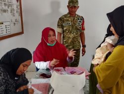 Dukung Pelayanan Kesehatan Desa, Babinsa Ujung Tanah Koramil 1407-15/Mare Turut Dampingi Kegiatan Posyandu