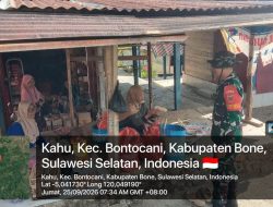 Bangun Komunikasi Dan Kebersamaan, Babinsa Koramil 1407-20/Bontocani Kodim Bone Sambangi Pedagang Pasar Tradisional Kahu