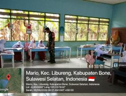 Perkuat Pembinaan Wilayah, Babinsa Koramil Libureng Kodim 1407/Bone Sambangi SDN 185/Mario