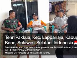 Pererat Silaturahmi Dan Kebersamaan, Babinsa Ramil Lapri Kodim 1407/Bone Komsos Bersama Warga Desa Tenri Pakkua