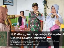 Peduli Kesehatan Masyarakat, Babinsa Ramil 09 Lapri Kodim 1407/Bone Dampingi Petugas Posyandu