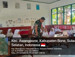 Babinsa Ramil 06 Awangpone Kodim 1407/Bone Tanamkan Semangat Belajar Kepada Generasi Muda Sejak Dini