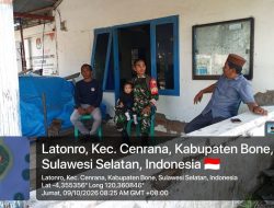 Komsos Jadi Jembatan Sinergi, Babinsa Ramil 03 Cenrana Kodim 1407/Bone Temui Aparat Desa Latonro