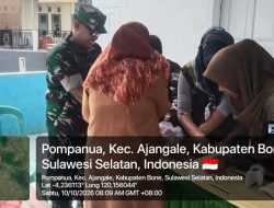 Babinsa Ramil Ajangale Kodim 1407/Bone Bersinergi Dukung Pelaksanaan Posyandu Di Kelurahan Pompanua