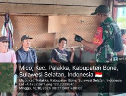 Menyapa Warga, Merajut Persaudaraan, Langkah Humanis Babinsa Ramil 21 Palakka Kodim 1407/Bone Di Desa Mico